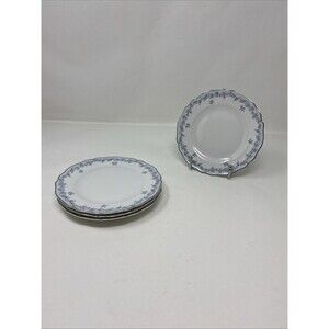 Set of 4 Franconia Krautheim Bavaria Delphine Bread Plates 6 1/8" Blue Floral